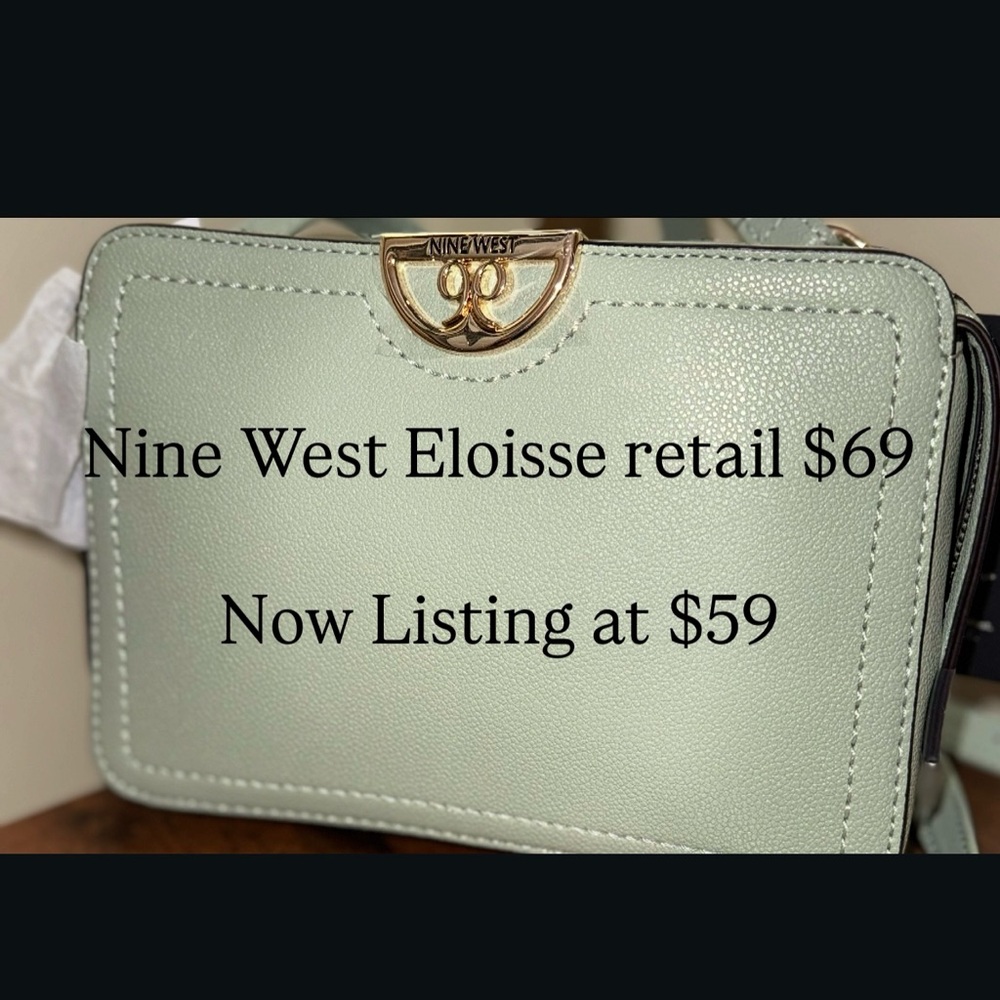 Nine West Green Crossbody Bag with Gold Accents